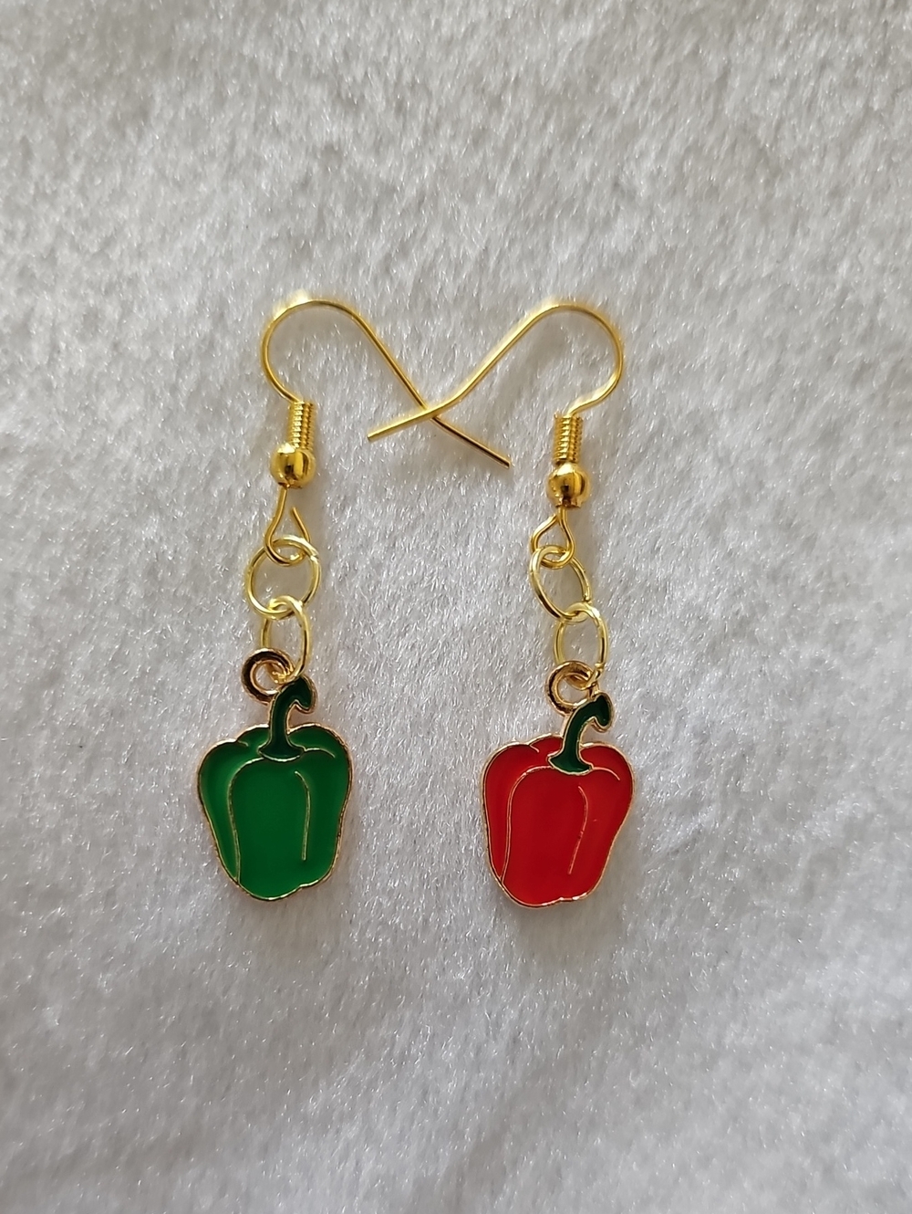 Red and Green Bell Pepper Earrings